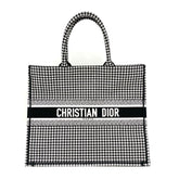 새상품 LARGE DIOR BOOK TOTE 블랙 매크로 하운즈투스 자수